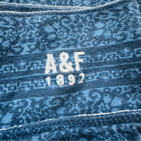 Abercrombie & Fitch Leggings L | Blue Patterned Cropped - Picture 4 of 6